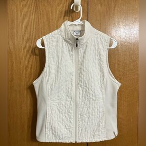 Columbia Vest Cream Off-White Quilted Fleece Women’s Size Small